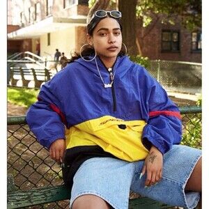 Vintage 90s Speedo Full Zip Jacket Windbreaker Mens L - Big Front Pocket